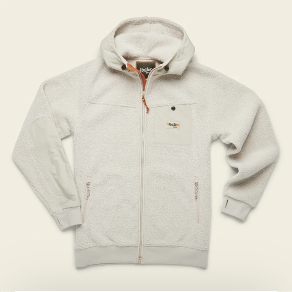 HOWLER BROTHERS
Chisos Sherpa Fleece Hoodie in Hot Oatmeal  size Large